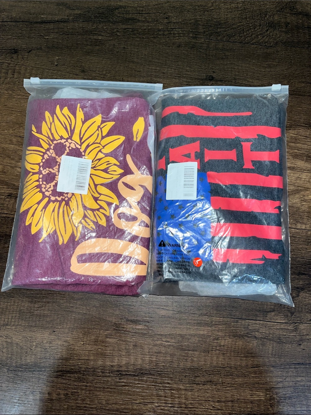 Bundle Amazon Women's Short Sleeve Graphic Tees in Charcoal Gray & Berry